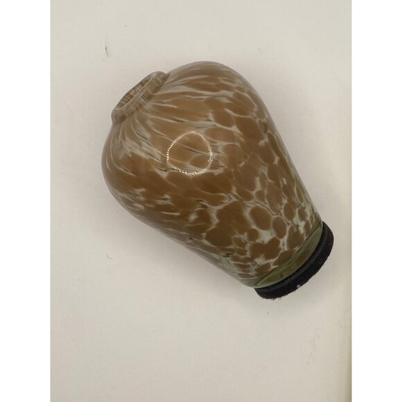 Vintage Art Glass Bud Vase Brown White Speckled Mottled Mid Century Style - Picture 5 of 6